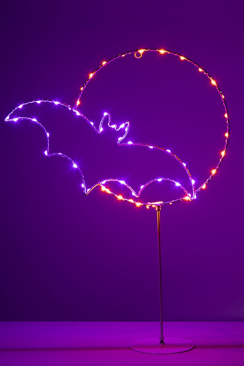 Totally Halloween | Verlichte Halloween Decoratie | Vleermuis en Maan | Halloween verlichting | Ook om op te hangen